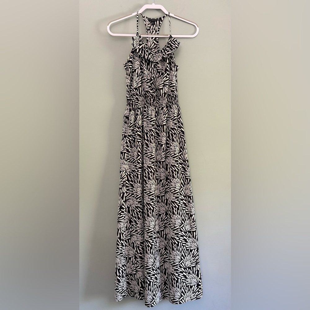Banana Republic Black and White Racerback Maxi Dress
